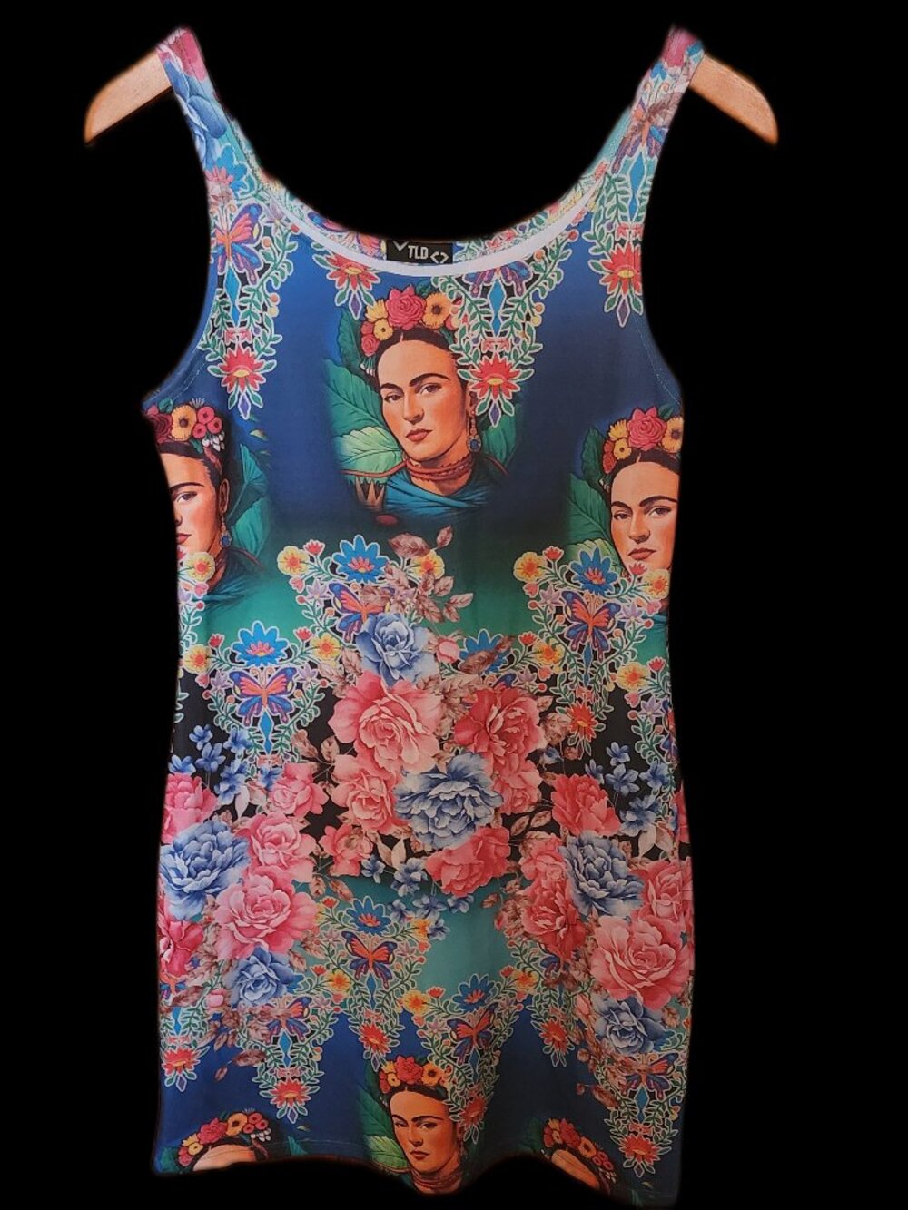 Bodycon Dress, Colorful,  Featuring Freida Kahlo, size M